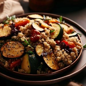 구운 야채를 곁들인 퀴노아 샐러드