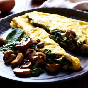 시금치 버섯 오믈렛