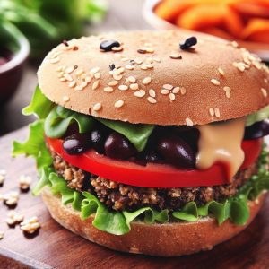퀴노아 검은콩 버거