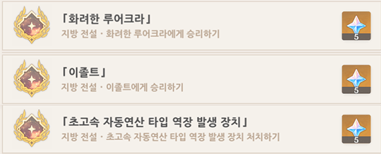 4.1버전 지방전설 네임드 업적