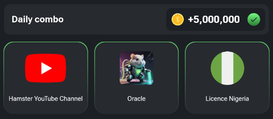 Hamster Kombat Daily combo August 21