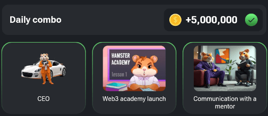 Hamster Kombat Daily combo August 22