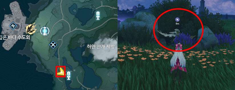 명조 나약한 기사의 검 위치